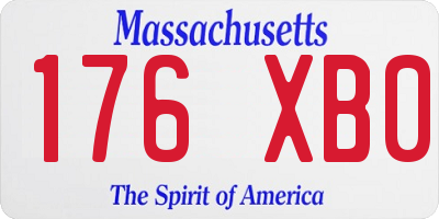 MA license plate 176XB0