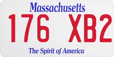 MA license plate 176XB2