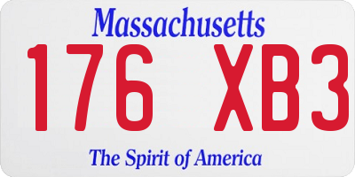 MA license plate 176XB3