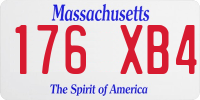 MA license plate 176XB4