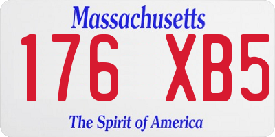 MA license plate 176XB5