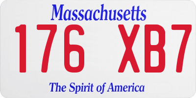 MA license plate 176XB7