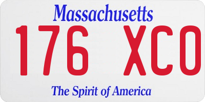 MA license plate 176XC0