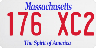 MA license plate 176XC2