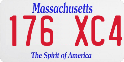 MA license plate 176XC4