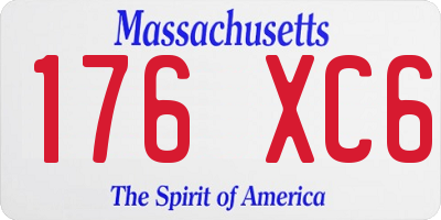 MA license plate 176XC6
