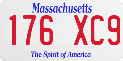 MA license plate 176XC9