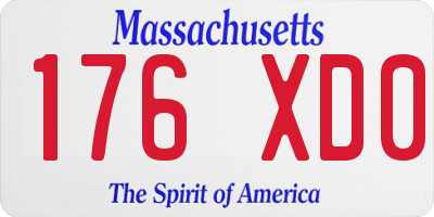 MA license plate 176XD0