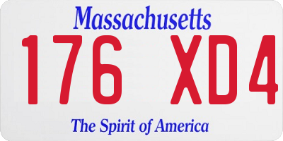 MA license plate 176XD4