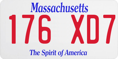 MA license plate 176XD7