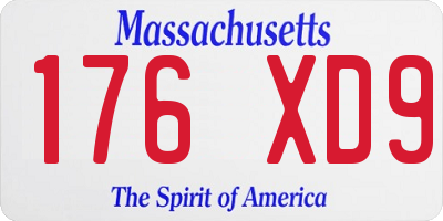 MA license plate 176XD9
