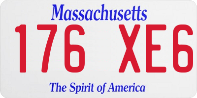MA license plate 176XE6