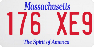 MA license plate 176XE9