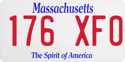 MA license plate 176XF0