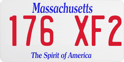 MA license plate 176XF2