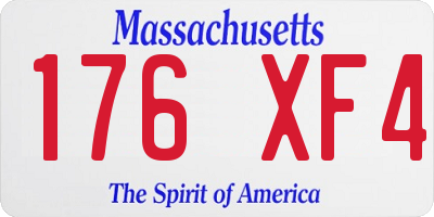 MA license plate 176XF4