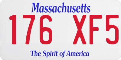 MA license plate 176XF5