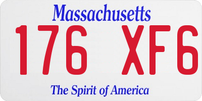 MA license plate 176XF6