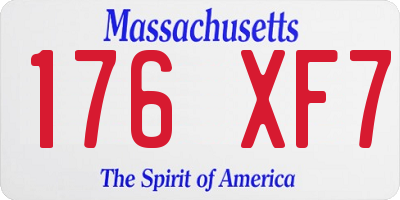 MA license plate 176XF7