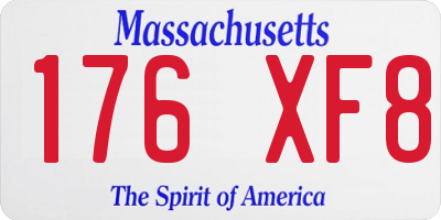 MA license plate 176XF8