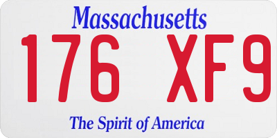 MA license plate 176XF9