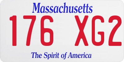MA license plate 176XG2