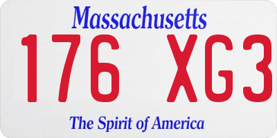 MA license plate 176XG3
