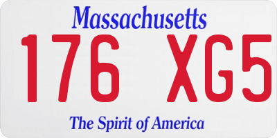 MA license plate 176XG5