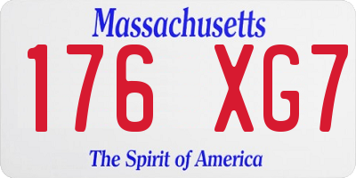 MA license plate 176XG7
