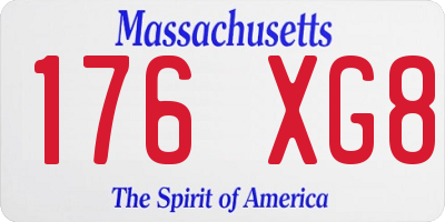 MA license plate 176XG8