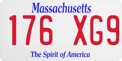 MA license plate 176XG9