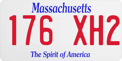 MA license plate 176XH2