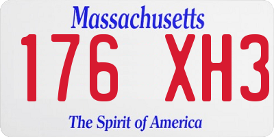 MA license plate 176XH3