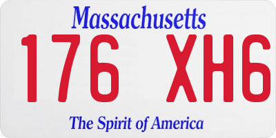 MA license plate 176XH6