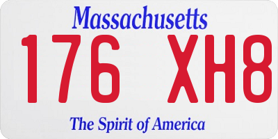 MA license plate 176XH8