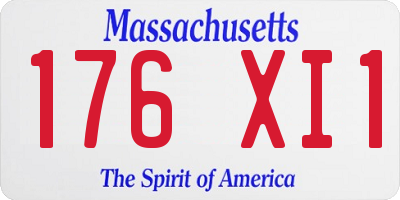 MA license plate 176XI1