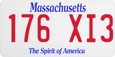 MA license plate 176XI3