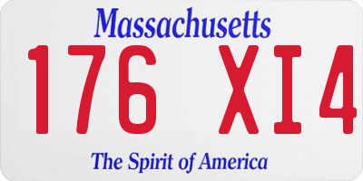 MA license plate 176XI4