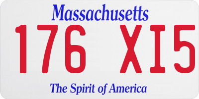 MA license plate 176XI5
