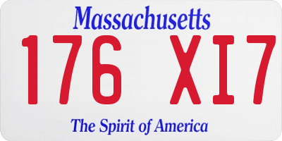 MA license plate 176XI7