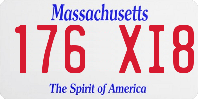 MA license plate 176XI8