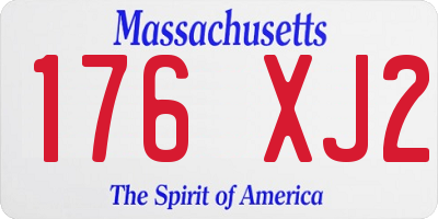 MA license plate 176XJ2