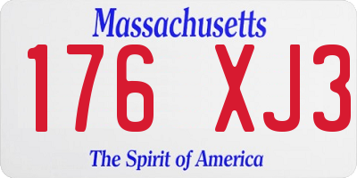 MA license plate 176XJ3