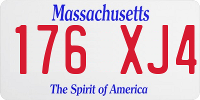 MA license plate 176XJ4