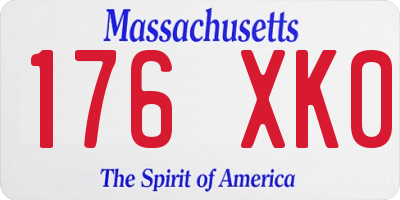 MA license plate 176XK0