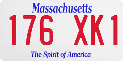MA license plate 176XK1