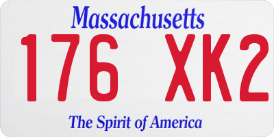 MA license plate 176XK2