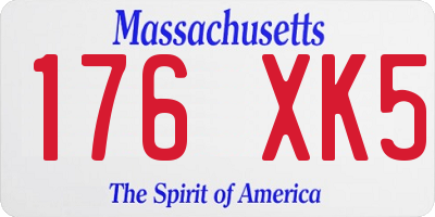 MA license plate 176XK5