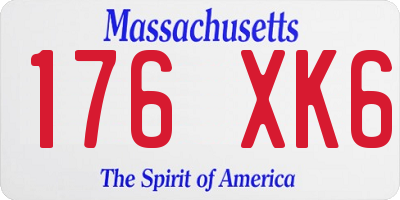 MA license plate 176XK6