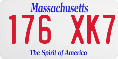 MA license plate 176XK7